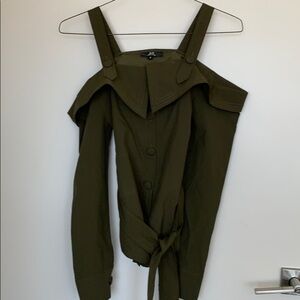 Green off shoulder top